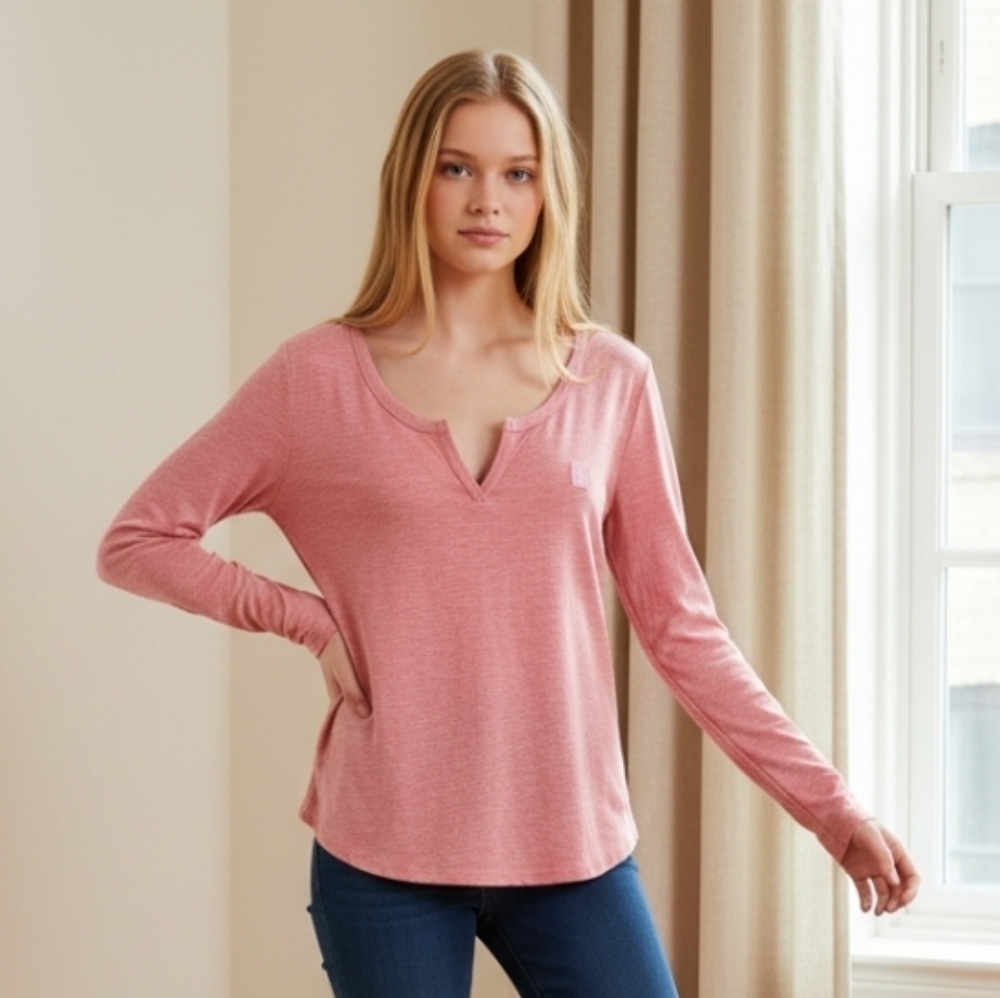 Laundry By Shelli Segal Women's Pink Long Sleeve Top Size Large